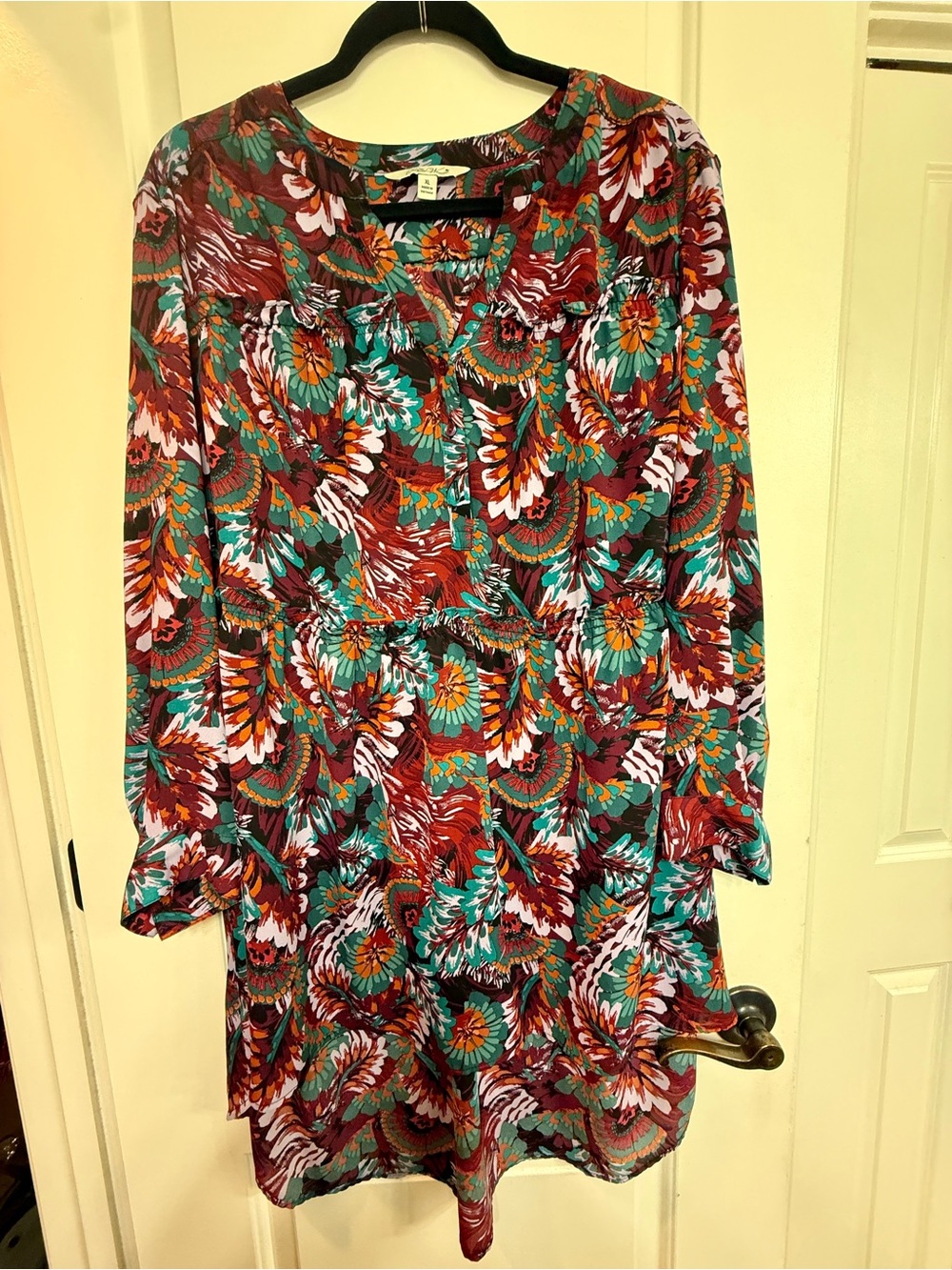 The Pioneer Woman Floral Midi Dress in Red & Teal